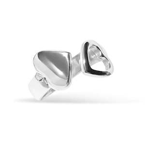 Love Goes Round Twin Heart Ring