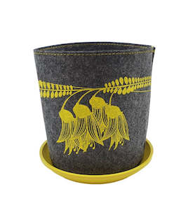Jo Luping Design - Kowhai Yellow On Mid Grey - Ecofelt Growbag
