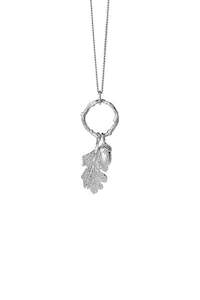KW ACORN AND LEAF LOOP NECKLACE SILVER