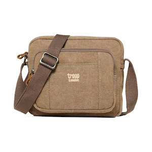 Troop: TRP0235 TROOP LONDON CLASSIC CANVAS ACROSS BODY BAG - Brown