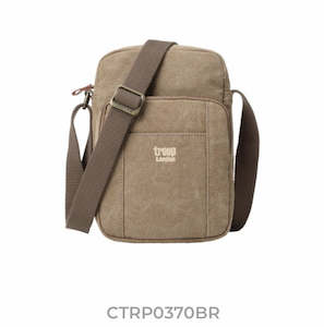 TRP0370 TROOP LONDON CLASSIC CANVAS ACROSS BODY BAG - Brown