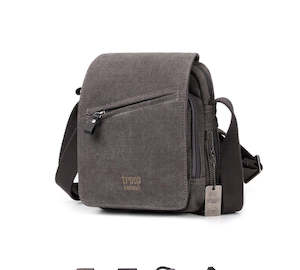 TROOP LONDON CLASSIC CANVAS ACROSS BODY BAG - Charcoal