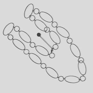 Fv: Steel Me Super Link S/S Necklace - Black - 85cm