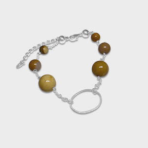 Fv: FV La Pierre Mookaite Mustard Silver Bracelet