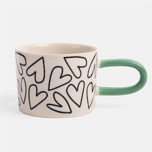 Outline heart mug