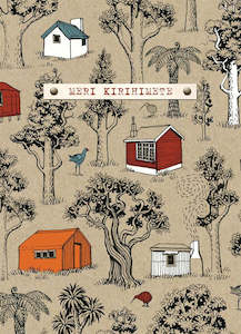 Christmas: Wolfkamp & Stone - Tramping Huts Meri Kirihimete - Christmas Card