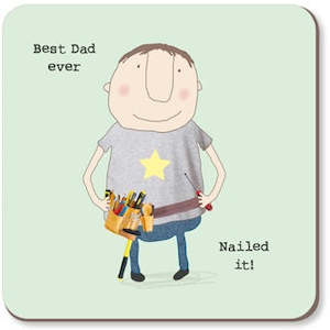 Coasters Place Mats: Rosie Made A Thing - Best Dad Ever - Coaster