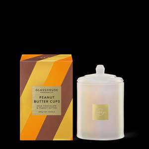 Wellbeing Fragrances Perfume: Glasshouse SUGAR COATED PEANUT BUTTER CUPS candle large 380g