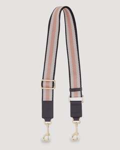 Bag Accessories: Feature Strap Webbing Black + White + Desert Rose