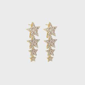 Etoile Drop Earrings (CZ/Gold)