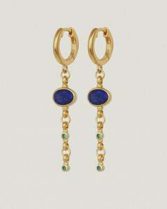Earrings 1: Lazuli Earrings Gold Vermeil