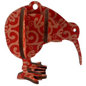 Kiwi Decoration - Red Koru