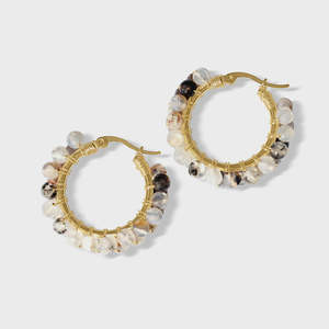 Fv: Steel Me Salt & Pepper Hoop Earrings