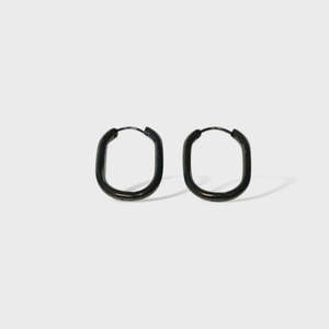 Fv: FV BLACK HUGGIE HOOP EARRINGS