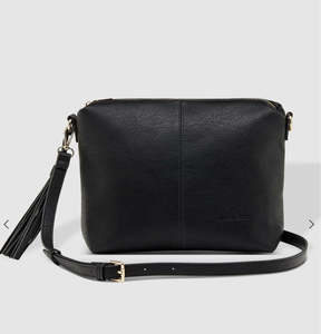 Casual Bags: Kasey Stripe Crossbody Bag (Black)