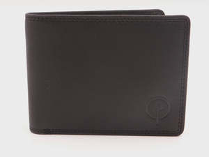 Leather mens wallet - black