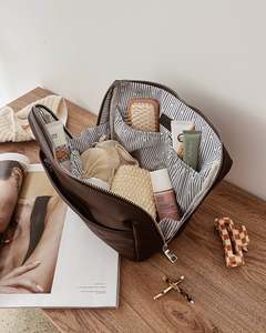 Bag Accessories: Vanessa Cosmetic Bag - Chocolate