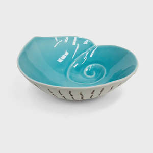 Plates And Platters: Nautilus Shell Bowl - Aqua