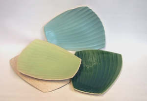 Fan Platter - Green Ripple