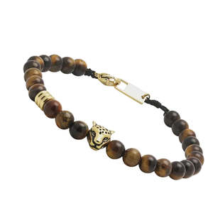 Talisman Bracelet - Beaded with Gold Tiger head