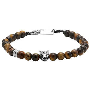 Talisman Bracelet - Beaded with Silver Tiger head