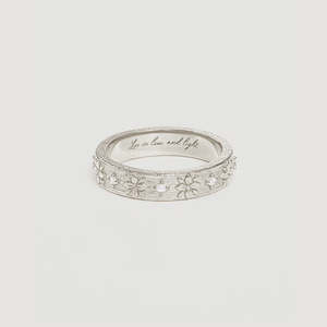 Sterling Silver Live in Grace Ring - 7