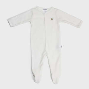 Cotton Babygrow - PREM - White Bee