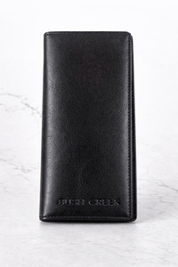 Wallets: Leather Card & Note Wallet - Black