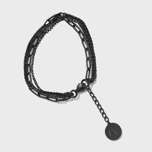 STEEL ME BLACK 3 CHAIN BRACELET
