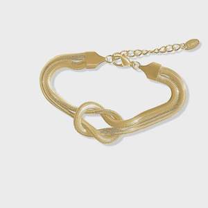 Bracelets 1: STEEL ME YELLOW GOLD DOUBLE TWIST SNAKE CHAIN BRACELET