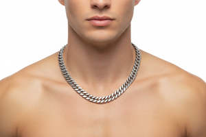 Mens Jewellery: Rochet – Crooner Satin Steel Silver Necklace