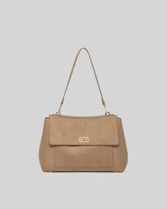 Arden Suedette Shoulder Bag - Honey