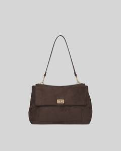 Bags 1: Arden Suedette Shoulder Bag - Chocolate