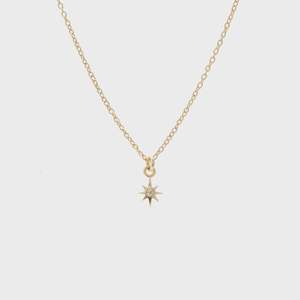 Jewellery Rings Bracelets Earrings Necklace: Star Necklace (White Topaz/Gold)