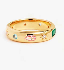 18k Gold Vermeil Connect to the Universe Ring - 7