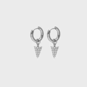 Voltage Hoops (Silver/CZ)