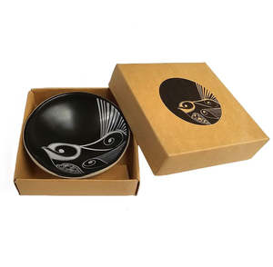 Jo Luping Design - Piwakawaka White on Black 7cm Porcelain Bowl