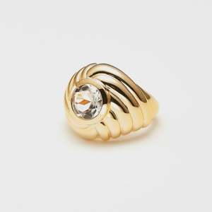 Estelle Ring Clear Crystal + Gold US6