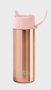 20oz Ceramic Reusable Bottle Rose Gold with Flip Straw Lid