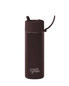 20oz Stainless Steel Ceramic Reusable Bottle Chocolate with Flip Straw Lid