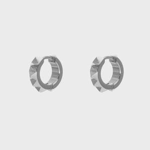 Verge Earrings (Silver) - Sleeper hoop earrings