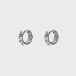 Earrings 1: Mini Verge Earrings (Silver) - Mini sleeper hoop earrings