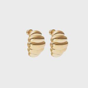 Mystique Earrings (Gold) - Oval earrings in 14k gold plated stainless steel
