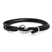 Safe Travel Wrap Black Bracelet 19cm - Leather - Charm Carrier