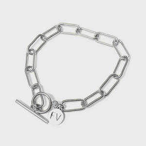 Jewellery Rings Bracelets Earrings Necklace: Steel Me Silver Paperclip Chain Bracelet W/S