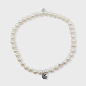 Jewellery Rings Bracelets Earrings Necklace: LA PIERRE WHITE FRESH WATER PEARL STRETCHY BRACELET