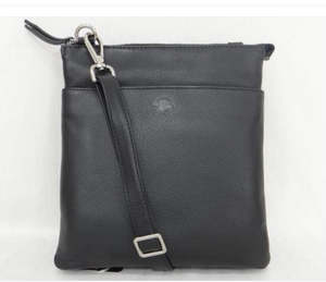 Cross Body Bag - Black with silver fittings