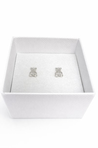 FV Petite  Silver Earrings -  Teddy Bear