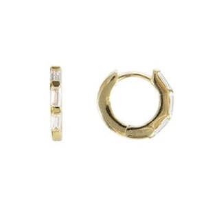 Jewellery Rings Bracelets Earrings Necklace: Crystal Baguette Huggies