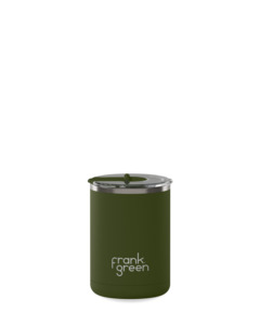 12oz Ceramic Coffee Cup with Hinged Screw Lid Khaki